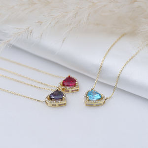 สร้อยคอหินอเมทิสต์สร้อยคอเงินสุดหรูรูปหัวใจอเมทิสต์เครื่องประดับแบบตุรกีทำมือเครื่องประดับสวยงาม - Product Image 6