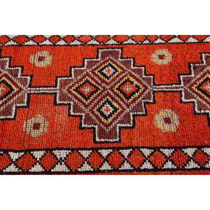 2.5x10.6 ft Turkish Rug, Vintage <b>Runner</b> Rug, <b>Red</b> Brown Oriental Wool Rug - Product Image 5