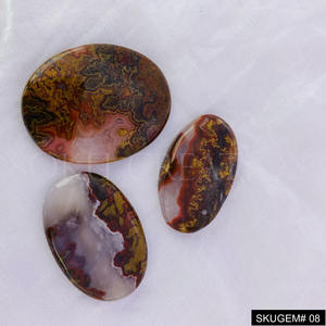 Piedra preciosa suelta de ágata de costura pulida a mano suave para hacer joyas, forma mixta - Product Image 4