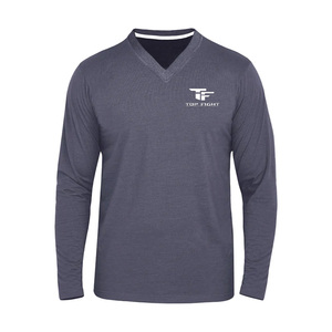 Camisa de manga larga personalizada para hombre, camiseta de manga larga personalizada, venta al por mayor, camisetas de manga larga con logotipo impreso OEM, ropa informal - Product Image 2