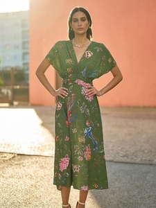 Vestido Mini de Algodón Tejido a Mano Estilo Boho con Estampado Floral Natural Personalizado para Verano, Regalo para Novia, Boda, Luna de Miel - Product Image 4