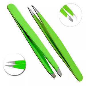 Color verde de acero inoxidable Highland calidad OEM servicio mejor proveedor totalmente personalizado hecho nuevas pinzas para cejas - Product Image 1