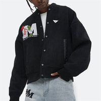 Veste de course pour homme personnalisée par le fabricant OEM, style baseball, broderie chenille, manches fines, imperméable, style streetwear