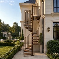 Escalier en spirale extérieur minimaliste d'inspiration zen pour un design paysager moderne