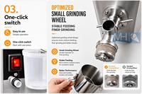 Machine à beurre de cacahuètes verticale pour usage domestique, pour la préparation de pâtes de noix, de sésame, d'arachides et de pistaches