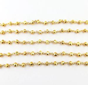 โซ่ลูกปัดพลอยไพไรต์สีทองระดับพรีเมี่ยมสำหรับเครื่องประดับอุปกรณ์และส่วนประกอบคุณภาพสูง - Product Image 2