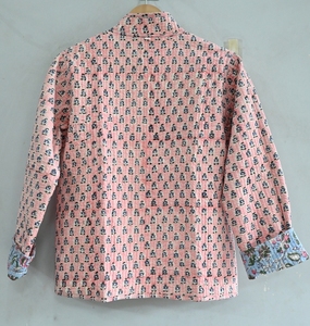 Chaqueta acolchada de algodón Reversible para mujer, estilo bohemio estampado en bloque, ropa de invierno hecha a mano, precio al por mayor - Product Image 4