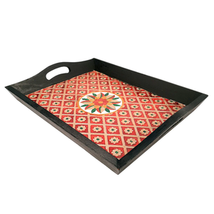 Modern Wooden Serving Tray for Tea <b>Coffee</b> & Snacks Organize Home Dining <b>Table</b> Kitchen With Minakari Work Elegant Wedding Gift - Product Image 5