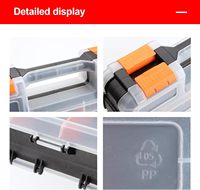 Boîte à outils en plastique, organisateur d'outils double face, organisateur de quincaillerie pour petites pièces, avec séparateurs amovibles en plastique