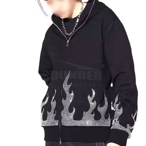 En línea superventas hombres diamantes de imitación sudaderas con capucha nuevo estilo hombres diamantes de imitación sudaderas con capucha bajo Moq hombres diamantes de imitación sudaderas transpirables - Product Image 4