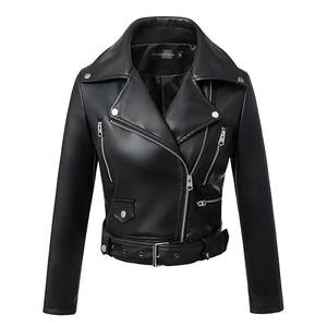 GAF Latest Arrival Fashionable Adult Size <b>Women</b> Leather <b>Jacket</b> New Design <b>Women</b> <b>Warm</b> <b>Winter</b> Zipper Casual Leather <b>Jackets</b> OEM - Product Image 2
