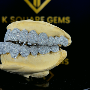 Glacé Hip Hop Personnaliser Argent Sterling 925 Unisexe Grillz Entièrement Étincelant Rond Brillant Coupe Vvs Clarté Moissanite Diamants - Product Image 1