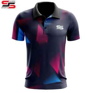Chemises polo de golf pour hommes à col, impression intégrale par sublimation, 100% polyester, logo de designer personnalisé - Product Image 1