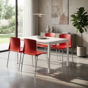 Ensemble de salle à manger Elton : Table avec 4 chaises empilables pour cantine, mobilier commercial - Product Image 4