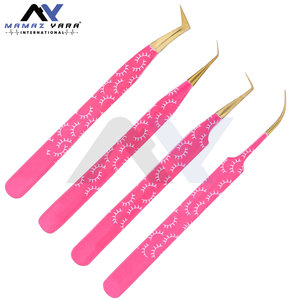 Pinces à cils 3D professionnelles en acier inoxydable pour extensions de cils, clip individuel incurvé et angulaire pour fibres, bande de préhension pour cils - Product Image 2