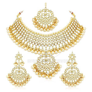 Collar de Cristal para Mujer, Elegante, para Fiesta, Lujoso, con Perlas, Conjunto de Joyería para Mujer, Conjunto de Boda - Product Image 1