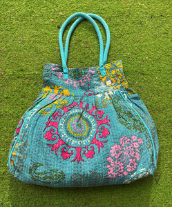 Fait à la main Kantha femmes Hobo fourre-tout Banjara sac ouvert transporter Shopping sac à main pour la saison de printemps à la mode pour l'été et l'automne - Product Image 4