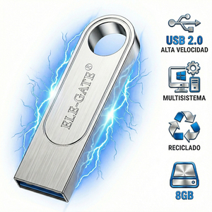 Memoria USB Metálica Personalizada 4 en 1, Capacidades de 8GB/16GB/32GB, Conectores USB 2.0, Diseño Elegante de Pendrive - Product Image 1