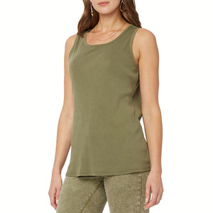 Débardeur de sport uni en coton pour femme – Vêtement de sport sans manches pour l'entraînement - Product Image 6