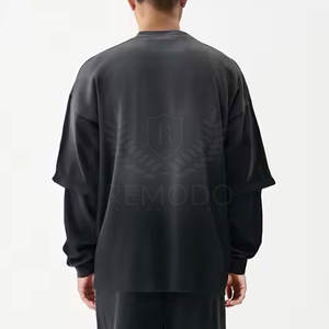 Camisetas de doble capa de alta calidad para hombre, ropa de verano, Color personalizado, 100% algodón, camiseta de doble capa para hombre - Product Image 5