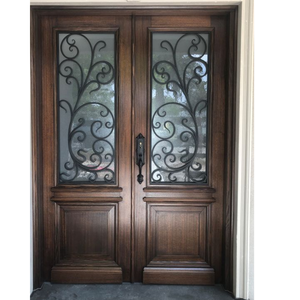 Porte d'entrée extérieure de luxe en fer forgé avec motifs artistiques, sécurité solide et finition longue durée - Product Image 3