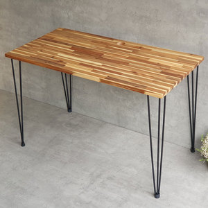 HBWD024 Wooden Computer <b>Desk</b> 120x60cm Tram Wood with Hairpin Legs and Iron Base Elegant 120x60cm Wooden <b>Workstation</b> - Product Image 2