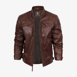 Veste de moto en cuir à valeur de gros pour hommes et femmes, veste de moto d'hiver - Product Image 2
