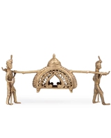 Artisanat Dokra Palki ou Palanquin, pièce de décoration d'intérieur, 6 pouces, or, décoration d'intérieur, style moderne, décoration de table pour le salon