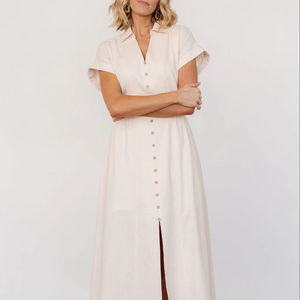 เดรสลำลองคอวีเว้าลึกเซ็กซี่สำหรับผู้หญิงผ่าข้างสีทึบดีไซน์ยาวเข้ารูปฤดูร้อน - Product Image 1