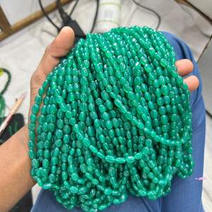 Cuentas de piedras preciosas microfacetadas de ónix verde de calidad AAA, cuentas de máquina de ónix verde para venta de joyería - Product Image 3