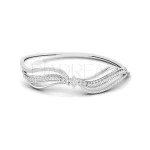 Bracelet de diamants Moissanite taille ronde pour femmes le plus vendu de style classique plaqué argent pour un cadeau de mariage ou de fête de tous les jours - Product Image 1