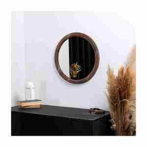 Handmade Modern Design Cosmetic <b>Mirror</b> with Round <b>Wooden</b> Frame New Design Wall Decorative Handicraft Export Quality From India - Product Image 3