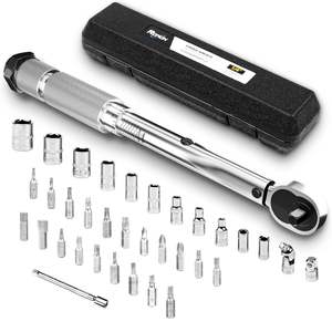 Vypart 1/4 Inch Auto Repair Tool Dual Direction 35 Pcs <b>Torque</b> Wrench <b>Set</b> 3.95 22.5N.m 72 Tooth Ratchet with Storage Case - Product Image 1