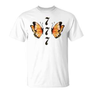 T-shirt Luck Angel Number 777 avec motif papillon pour un cadeau spirituel - Product Image 1