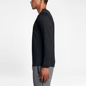 OEM del fabricante de nuevo estilo clásico de los hombres logotipo personalizado 280gsm de peso pesado de manga larga patrón sólido camisetas de tela de punto - Product Image 5