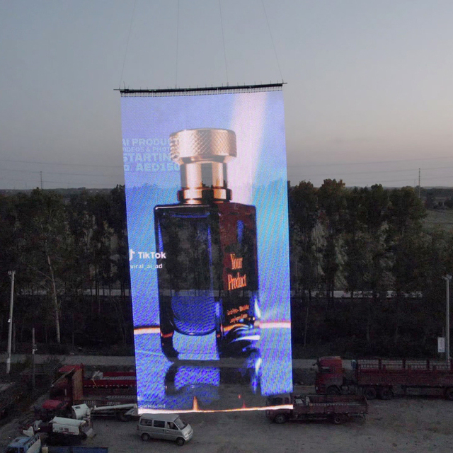 P25 Drone LED Flying Display Mesh Screen 2x5m/3x7m/5x10m IP65 Waterproof 3840Hz Refresh Rate Custom Resolution Factory Direct