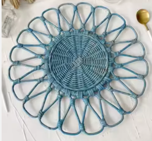 Vietnamese Natural Rattan Bamboo <b>Placemats</b> Water Hyacinth <b>Seagrass</b> Coasters Wedding Heat Insulation Wicker Crafts Handmade Viet - Product Image 3