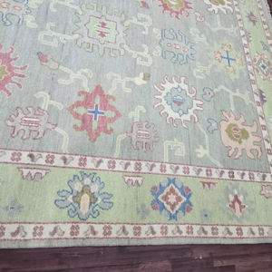 Handmade Modern 5x8 Woolen <b>Rug</b> Hand Knotted Oushak Design Light Color Customizable Size for Home or <b>Picnic</b> Use - Product Image 1