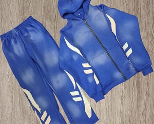 ชุดเซ็ตเสื้อฮู้ดดี้และกางเกงวินเทจสไตล์ดิสเทรส ล้างสีแบบแอซิด ทรงขาบาน สำหรับผู้ชาย ผ้า 400 กรัม ชุดวินเทจดิสเทรส ผ้าฝ้าย 100% - Product Image 2