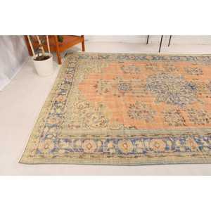 Alfombra Turca Vintage de Lana Azul, 6.3x10.3 pies (193x313 cm) - Product Image 4