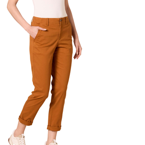 Pantalon chino pour femme, couleur unie, respirant, séchage rapide, teinture unie, look élégant, service OEM 2026, design personnalisé - Product Image 3
