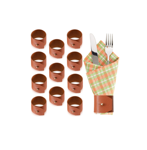 Servilleteros de boda de cuero con logotipo personalizado, servilleteros de mesa de cuero vegetal de alta calidad de lujo, los más vendidos - Product Image 5