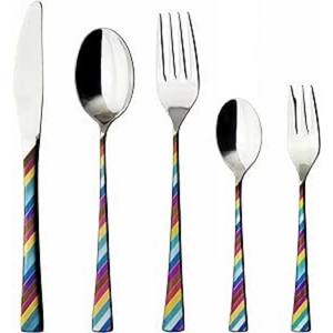 Ensemble de couverts avec acier inoxydable fini revêtu de couleur cuivre comprenant 5 pièces fourchette cuillère couteau mariage produits à usage domestique - Product Image 3