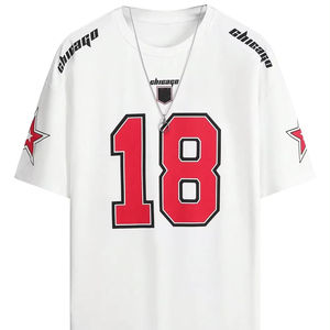 Camiseta Deportiva de Manga Corta Estampada 100% Poliéster al por Mayor OEM, Jersey de Fútbol Americano de Alta Calidad con Logotipo Personalizado, Transpirable para Verano - Product Image 2