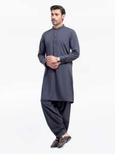 Pakistani <b>Men</b> Regular Fit Casual <b>Shalwar</b> <b>Kameez</b> Traditional Muslim Dress for Wedding Eid and Office Wear - Product Image 4