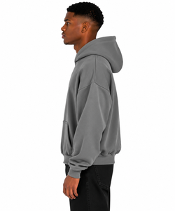 Sudadera Extra Grande para Hombre 100% Hecha en Italia, Ultrasuave de Polialgodón, Gris, para Invierno, Versátil para Cualquier Ocasión, con Bolsillo ODM - Product Image 3