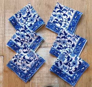 Dessous de verre à thé matelassé en coton en tissu imprimé bloc durable et durable avec bord passepoil, marmites à boissons chaudes, tapis, accessoires de table - Product Image 6