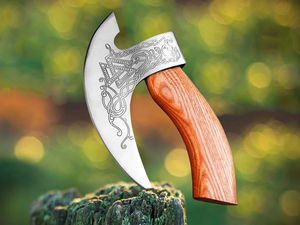 Hot Selling Custom Wholesale Industrial High Quality Premium Stainless Steel Pizza <b>Axe</b> Heavy-Duty Pizza Slicer 2025 Leather - Product Image 2