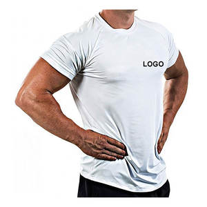 Camiseta Deportiva de Manga Corta para Hombre, Ajustada, Compresión, 100% Algodón, Tejido Peinado, Transpirable, Secado Rápido, Ligera, para Entrenamiento - Product Image 1