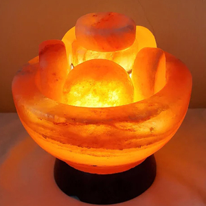 100% matériau naturel bol himalayen forme lampes à sel haut demandé pièce décorée lampe à sel bol personnalisé lampe à sel - Product Image 4